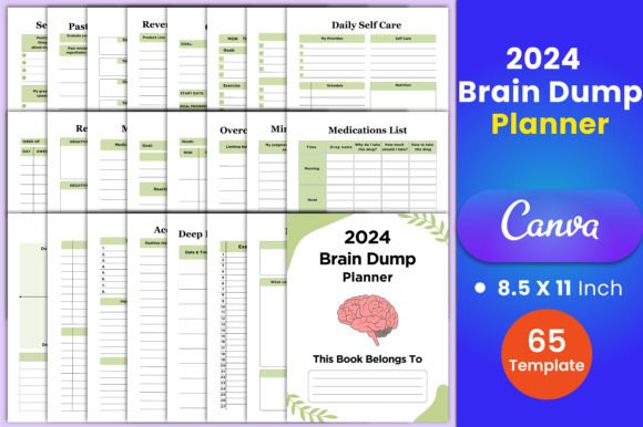 Download 2024 Brain Dump Planner Canva Interior - Canva Collection