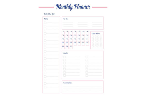 Download Monthly Planner Creative Planner Page - Premium Bundle