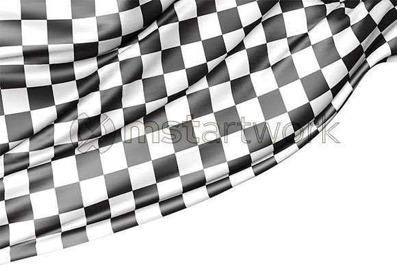 Download Checked Race Flag Isolated on White - Checked Collection