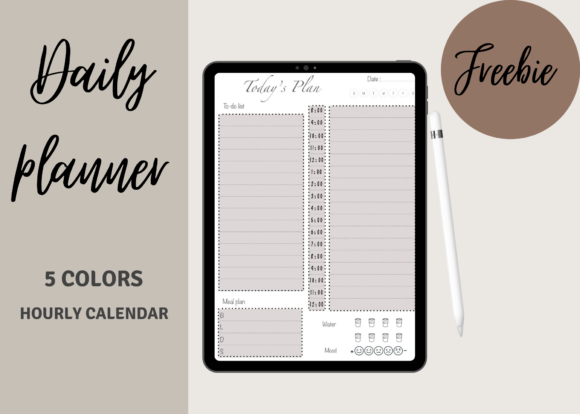 Download Digital Daily Planner Freebie | 5 Colors - Digital daily planner Collection