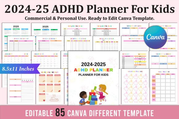Download 2024-2025 ADHD Planner for Kids Canva - Canva Collection