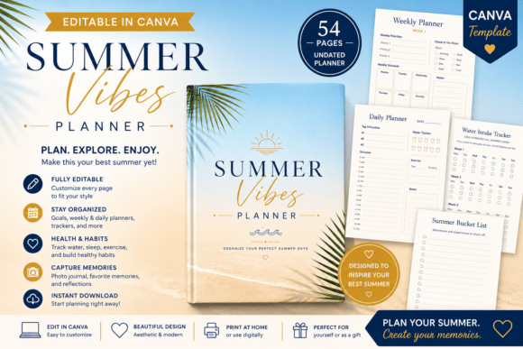 Download Summer Planner Canva Template | - Canva Collection