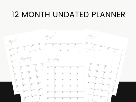 Download 12 Month Undated Planner Canva Template - Canva Collection
