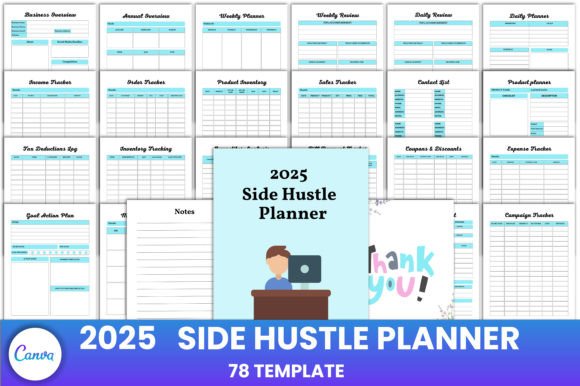 Download 2025 Side Hustle Planner Canva Interior - Canva Collection