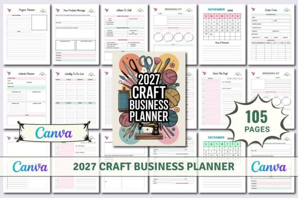 Download 2027 Craft Business Planner KDP - Craft business Collection