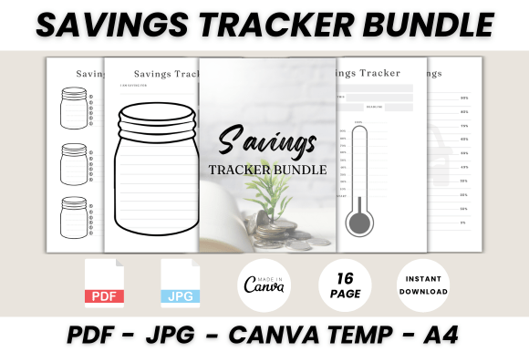 Download Savings Tracker Bundle Canva Template - Canva Collection