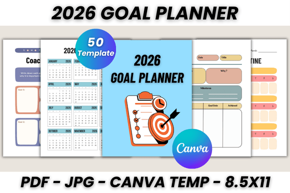 Download 2026 Goal Planner Canva Template - Canva Collection