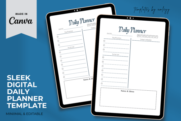Download Sleek Digital Daily Planner Template - Digital daily planner Collection