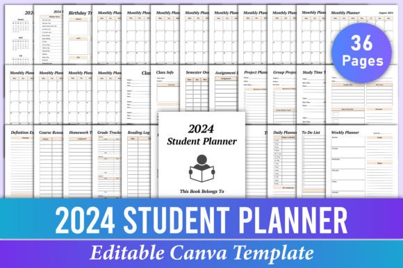 Download 2024 Student Planner Canva Interior - Canva Collection