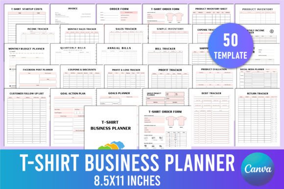 Download Editable T-Shirt Business Planner Canva - Canva Collection