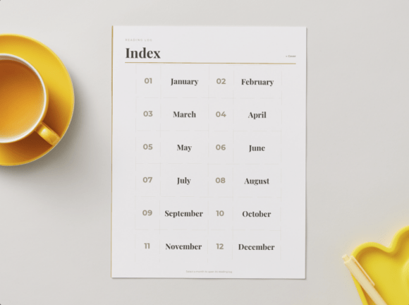 Download Monthly Reading Log Canva Template - Canva Collection