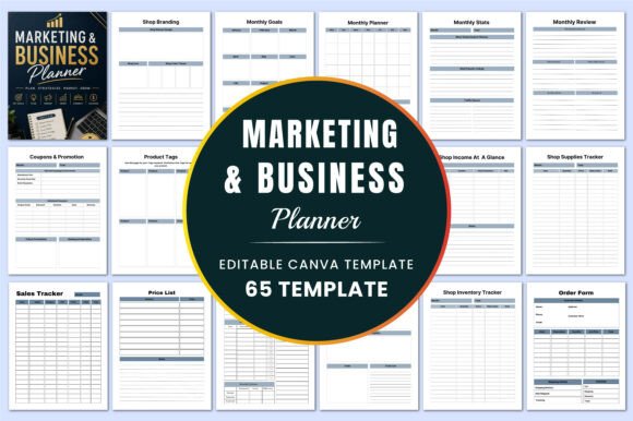 Download Marketing &amp; Business Planner KDP Canva - Canva Collection