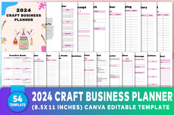 Download Editable 2024 Craft Business Planner - Craft business Collection