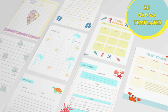 Download Summer Theme Canva Planner Template - Canva Collection