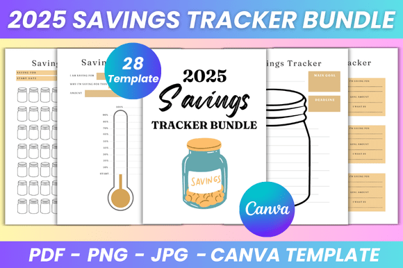 Download 2025 Savings Tracker Bundle Canva Kdp - Canva Collection