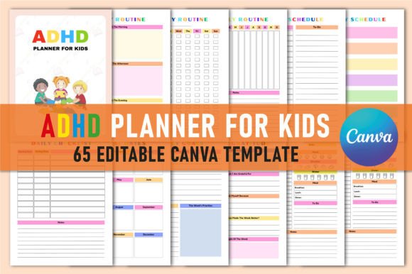 Download Editable ADHD Planner for Kids Canva - Canva Collection