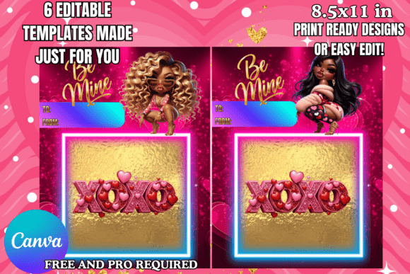 Download Editable Canva Valentine Card with Gold - Canva Collection