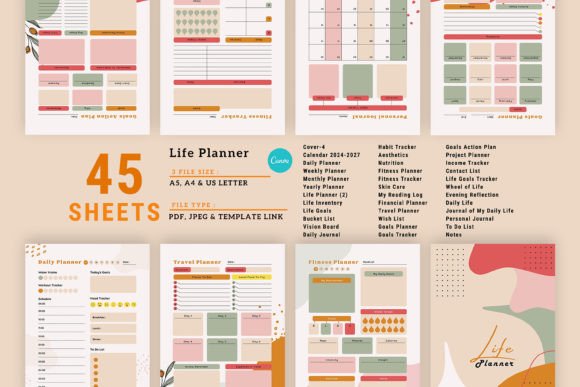 Download Editable Canva Life Planner Bundle Pack - Canva Collection