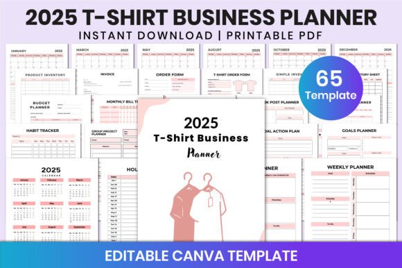 Download 2025 T-Shirt Business Planner for Canva - Canva Collection