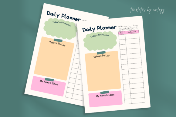 Download Cute Aesthetic Daily Planner Canva - Canva Collection