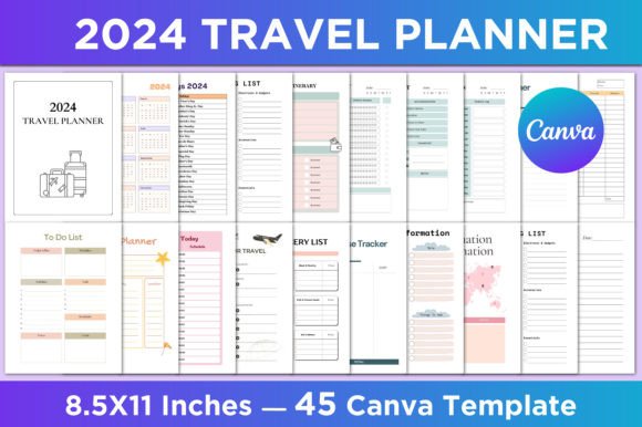 Download 2024 Travel Planner Canva Interior - Canva Collection