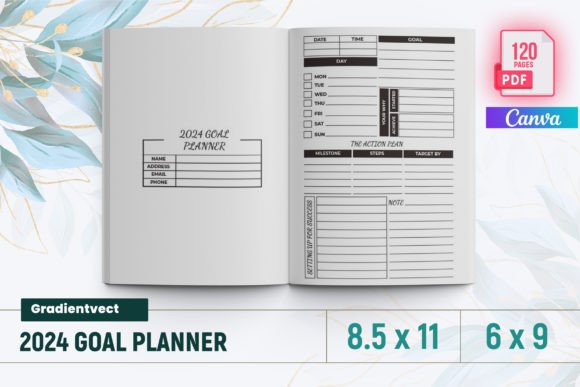 Download (KDP) 2024 Goal Planner Canva - Canva Collection