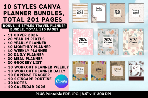 Download Printable Canva Planner Template Bundles - Canva Collection