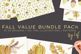 Download Watercolor Fall Graphics, Patterns and Photoshop Brushes - Value Bundle - Patterns Collection