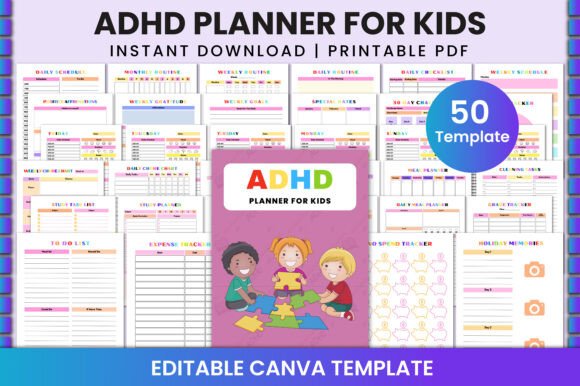 Download ADHD Planner for Kids for Canva Interior - Canva Collection