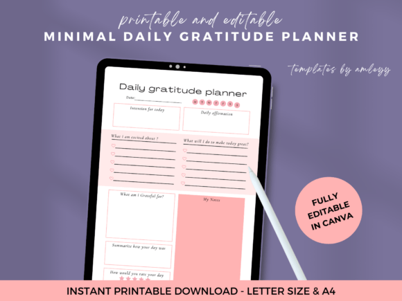 Download Digital Daily Gratitude Planner Canva - Canva Collection