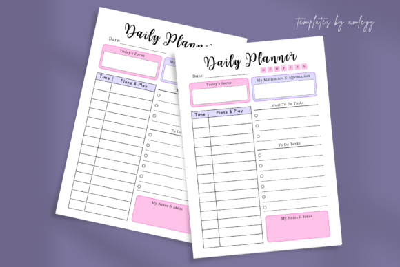 Download Aesthetic Daily Planner Template Canva - Canva Collection