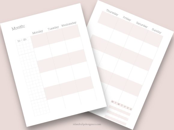 Download Undated Monthly Planner Canva Template - Canva Collection