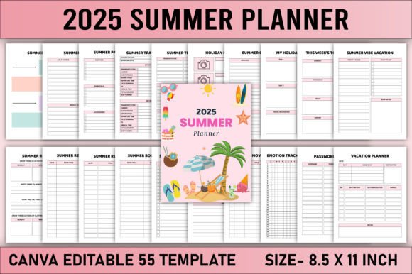Download Editable 2025 Summer Planner Canva - Canva Collection