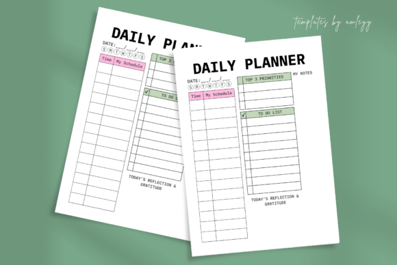 Download Aesthetic Daily Planner Canva Template - Canva Collection