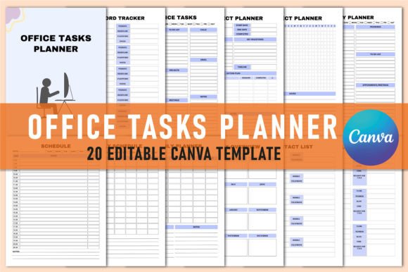 Download Editable Office Tasks Planner for Canva - Canva Collection
